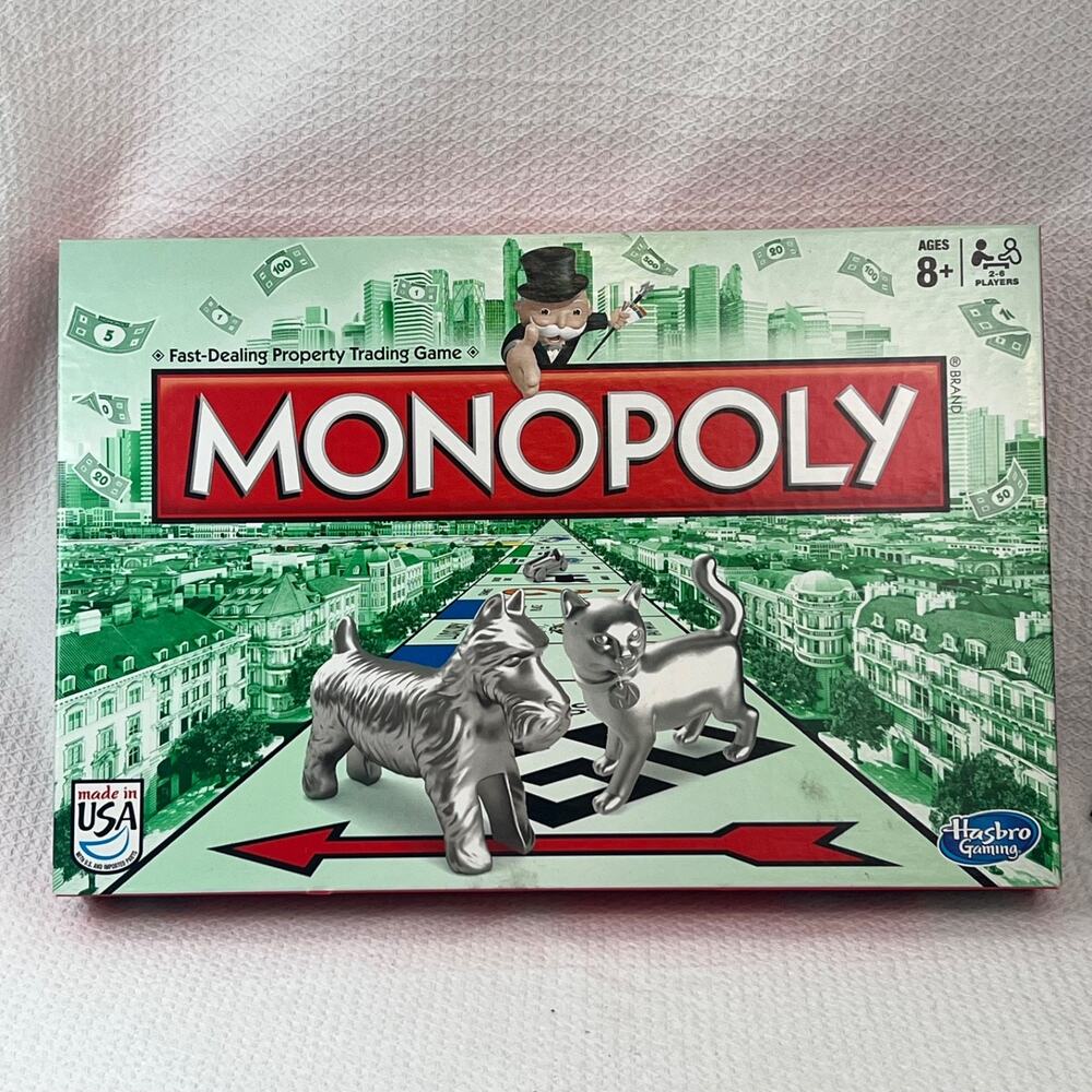 Monopoly Classic Board Game 2014 Complete Cat Token Speed Die Hasbro